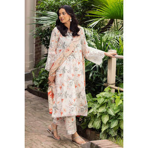 Conjunto de Traje de 3 Piezas para Mujer con Estampado de Rayas Zari y Jacquard, con Dupatta SP-52095 - Product Image 6