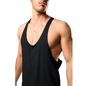 New 2026 Men's 100% Cotton Woven Tank Top Custom Logo Breathable Fitness Quick Dry <b>Stringer</b> Casual Workout Sleeveless Singlet - Product Image 3