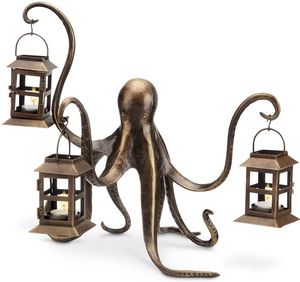 Sculpture d'octopus en aluminium de luxe, design artistique de créature marine, œuvre d'art métallique haut de gamme pour la décoration de maison de bord de mer - Product Image 5