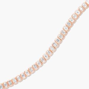 8-Inch Premium Lab Grown Diamond Tennis Bracelet 925 <b>Silver</b> with 10K Gold Finish Statement Piece Gift for Her on Special Day - Product Image 1