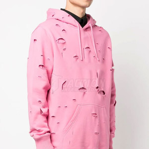 Hecho en Pakistán Hombres Sudaderas con capucha desgastadas Color marrón Hombres Sudaderas con capucha desgastadas Logotipo impreso personalizado Sudadera con capucha informal para hombres - Product Image 3