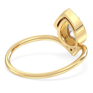 แหวนหมั้นเพชรโมอิสซาไนต์ทรงลูกแพร์ 0.67 กะรัต ชุบทองคำขาว 14K บนตัวเรือนเงินแท้ 925 ดีไซน์เรียบหรูจาก REYES สำหรับเธอ - Product Image 4