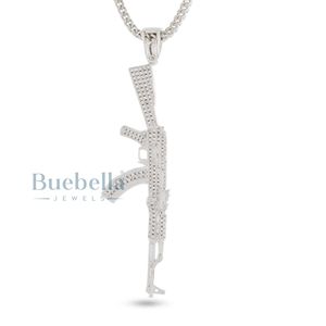 Iced AK47 Hip Hop colgante collar Moissanite Bling hombres Streetwear joyería 18K chapado en oro personalizado de moda Iced Out cadena - Product Image 5