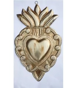 Medallón de Corazón de Metal Puro, Adorno para el Cuello, Regalo de Sagrado Corazón, Medallón de Primera Comunión, Espacio para Recuerdos - Product Image 2