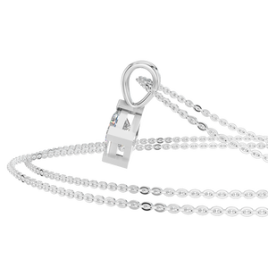 Collar con Colgante de Moissanita Corte Princesa en Oro Sólido de 14K para Mujer, con Cadena de Eslabones Chapada en Rodio, para Fiestas - Product Image 2