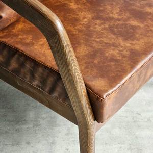 Sillón Individual Moderno Kana con Estructura de Madera de Fresno y Cojín de Cuero Sintético para Oficina en Casa, Sala de Estar u Hotel - GSD68061 - Product Image 4