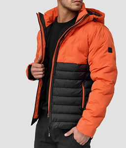 Casual Windproof Waterproof Print <b>Soft</b> <b>Shell</b> Puffer <b>Jacket</b> for <b>Men</b> Winter Loose Fit Zipper - Product Image 2