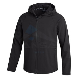 Chaqueta de lluvia para correr transpirable impermeable de nailon de poliéster de alta calidad para hombres Softshell ligero con empacable - Product Image 1