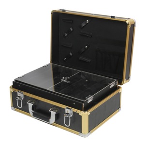 Valise à outils de barbier en aluminium personnalisée avec serrure à combinaison, organiseur professionnel portable pour outils de coiffure, valise de voyage OEM - Product Image 2