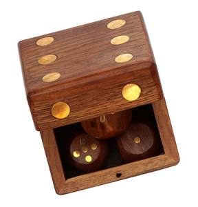 Petite boîte en bois en forme de dés carrés Vente chaude Cadeaux et artisanat Boîtes en bois Signes muraux fabriqués en Inde - Product Image 1