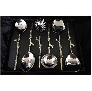 ชุดช้อนโลหะสำหรับงานแต่งงานแบบหรูหราใช้ในบ้านชุดช้อนเสิร์ฟอาหารพร้อมที่จับยาวเซ็ตเค้กและช้อนเสิร์ฟ - Product Image 2