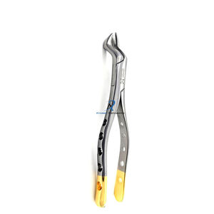 Instrumento Dental con mango dorado de acero inoxidable Premium, fórceps de extracción molar superior derecho para Manual de extracción de dientes quirúrgicos - Product Image 1
