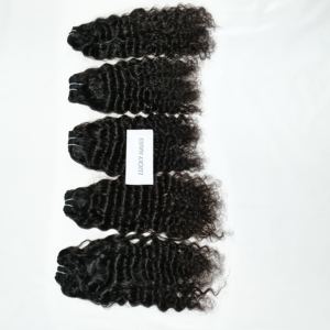 Cuticule alignée non transformée de cheveux humains vierges bruts Remy 100% extensions de temple indien faisceaux de vague lâche à vague profonde - Product Image 4