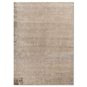 Tapis en laine et soie noué à la main Entropy Ivory Esh-13003 (Cs-01) – Tapis abstrait rectangulaire pour salon, couloir ou chambre, motif puzzle - Product Image 1
