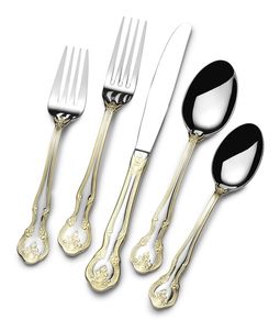 Juego de Cubiertos de acero inoxidable pulido Cubiertos de metal duraderos para uso diario en la cocina - Product Image 1