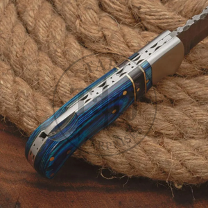 Navaja de Bolsillo Plegable de Acero de Damasco Hecha a Mano, Diseño Personalizado, Mango de Madera Pakka, Diseño OEM, Bloqueo Trasero, Estilo Alemán para Caza - Product Image 6