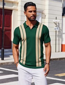 2025 vente en gros hommes polos motif à rayures élégant classique porter conception personnalisée polo t-shirts approvisionnement en vrac OEM - Product Image 2