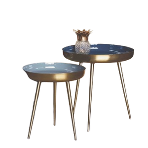 Finition émaillée brillante Table d'appoint en métal plateau rond salon Accent décoratif meubles Table basse de luxe petite Table à thé - Product Image 2