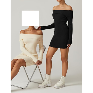 Trending Women's Summer Off the Shoulder Rushed Bodycon Vestidos de manga larga Fitted Party Club Midi Dress Reciclado - Product Image 6