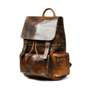 Sac à dos en cuir véritable, élégant, durable, de qualité supérieure, design spacieux, bretelles confortables, parfait pour les voyages et le travail - Product Image 2