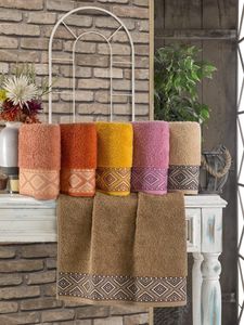 Serviettes Carrées Pastel 100% Coton 500 Gsm Serviettes de Main et de Bain en Tailles 50X100 cm et 70X140 cm pour la Maison et le Voyage - Product Image 6