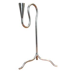 Candelabro de Metal Plateado de la Mejor Calidad, Diseño Curvo, Candelabro de una Sola Cabeza, Decoración Vintage para Mesa del Hogar, Precio de Fábrica - Product Image 1