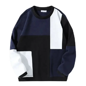 Vêtements de rue Hip Hop pour hommes manches longues en coton de haute qualité, décontracté, couleur unie imprimée - Product Image 1