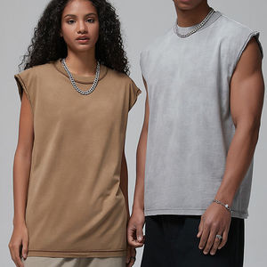 Débardeur Homme Personnalisé avec Logo, Effet Délavé, Coupe Oversize, 100% Coton, Sans Manches, pour Gym, Entraînement, Fitness, Tricoté, Haute Qualité, OEM - Product Image 2
