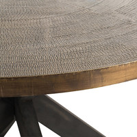 Table de Bistro en aluminium et fer Plateau rond de style nordique avec finition en laiton antique noir mat pour le salon et la chambre à coucher
