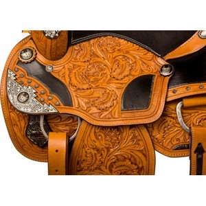 Premium Western Trail Pleasure Show Tack Set Belles selles en gros en cuir véritable robustes fabriquées à la main - Product Image 5