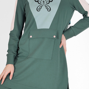 ชุดกีฬาอิสลาม2ชิ้นเอวยางยืดระบายอากาศน้ำหนักเบาชุดวอร์มผ้าฝ้าย100% ชุดกีฬามุสลิมเป็นมิตรกับสิ่งแวดล้อมใหม่ล่าสุด - Product Image 4