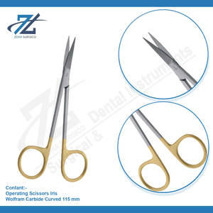 Ciseaux de commande Iris en acier inoxydable incurvé 115mm fabricant manuel Pakistan - Product Image 3