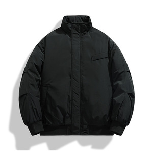 เสื้อแจ็คเก็ตบุหนาสำหรับผู้ชายฤดูหนาว ราคาโรงงานจากบังกลาเทศและจีน ทรงหลวม สีพื้น เรียบง่าย สไตล์ลำลอง - Product Image 5