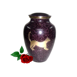 Urna de cremación para mascotas de latón de estilo europeo, polvo negro recubierto con estampado de pata plateada, suministros funerarios para cenizas de mascotas - Product Image 3