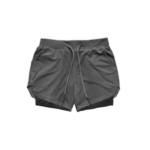 Shorts unisexes mi-taille respirants à séchage rapide en tricot Spandex/Coton avec cordon de serrage et imprimé numérique pour la gym/le yoga - Product Image 2