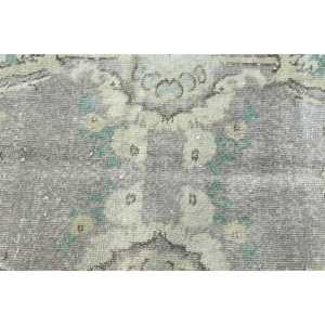 5.2x8.6 ft Rug, Vintage Turkish Rug, <b>Brown</b> Green Patchwork <b>Wool</b> Rug - Product Image 3