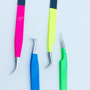 Pinzas de punta de fibra de precisión antiestáticas profesionales hechas en Pakistán de acero inoxidable, aplicador de pestañas, pinzas de punta de diamante para pestañas - Product Image 1