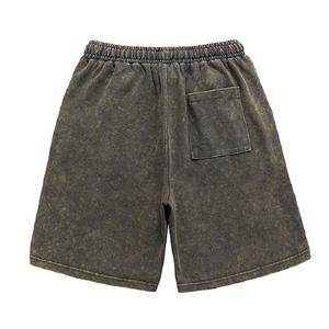 2025 venta al por mayor transpirable logotipo personalizado pantalones cortos de algodón en blanco verano hombres Streetwear Vintage ácido lavado pantalones cortos OEM - Product Image 3