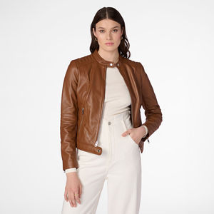 Nouveau Designer veste femmes 2024 Original respirant en peau de mouton en cuir taille personnalisée en cuir mode vestes femmes - Product Image 3