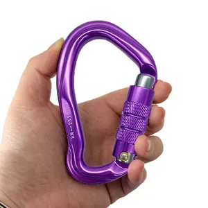 Tùy chỉnh 23kn hình dạng tai phẳng khóa ánh sáng Carabiner Móc leo nhôm Carabiners