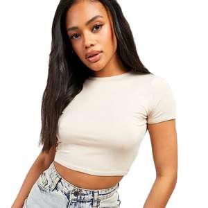 Fashion Slim fit 100% Cotton Women's Vintage Crop topsCustom Brand <b>Ladies</b> Crop tops <b>t</b> <b>shirt</b> By Zavi Sports - Product Image 5