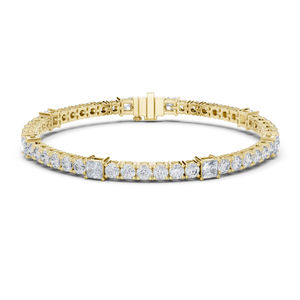 Bracelet de fiançailles en or jaune 14 carats avec diamant de laboratoire rond ou taille princesse pour femme |   Nouveau diamant cultivé - Product Image 1
