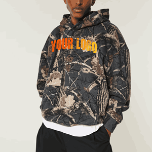 Alta Calidad Algodón polar Real Tree Camo Real Tree Jungle Forest Hoodie personalizado Raw Hem sudaderas con capucha desgastadas hombres - Product Image 1