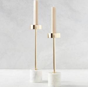 Base en marbre avec support en laiton bougeoir élégant bougeoir de luxe pour la décoration intérieure salon Table Accent - Product Image 1