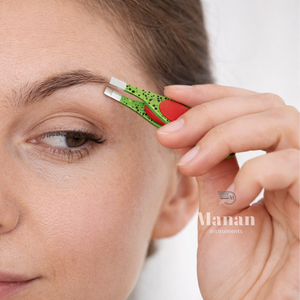 MANAN INSTRUMENTS Pinzas Profesionales Ergonómicas para Cejas de Acero Inoxidable con Punta Inclinada, Herramienta de Precisión para Depilación de Cejas - Product Image 3