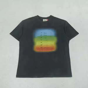 T-shirt vintage pour hommes, poids lourd, délavé à l'acide, coton lourd imprimé de haute qualité, streetwear surdimensionné avec logo personnalisé, nouvelles tenues d'été - Product Image 1