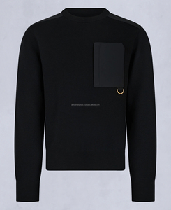 Men's Winter 100% Cotton O-Neck Pullover Sweatshirt Eco-Friendly Breathable Solid Pattern Front Pocket - Product Image 5