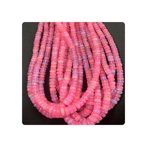 ลูกปัดโอปอลเอธิโอเปียนธรรมชาติขนาด3มม. 6มม. เรียบสีชมพูขนาดเครื่องประดับทำสี17นิ้ว - Product Image 5