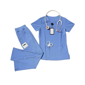Ensemble de blouses médicales pour femmes sur mesure en gros, anti-rides, extensibles, uniformes pour infirmières, spa, salon - Product Image 2