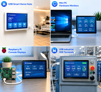 Módulo LCD TFT USB Tipo C de 4 Pulgadas, Pantalla de Barra de 400x960, Alto Brillo 650cd/m², Monitor para Raspberry Pi 4B/Windows/macOS/Linux